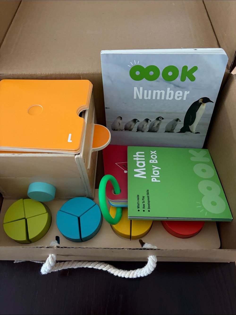 Oook Montessori Math Play Box Learning Set - Green & Orange Educational Toy